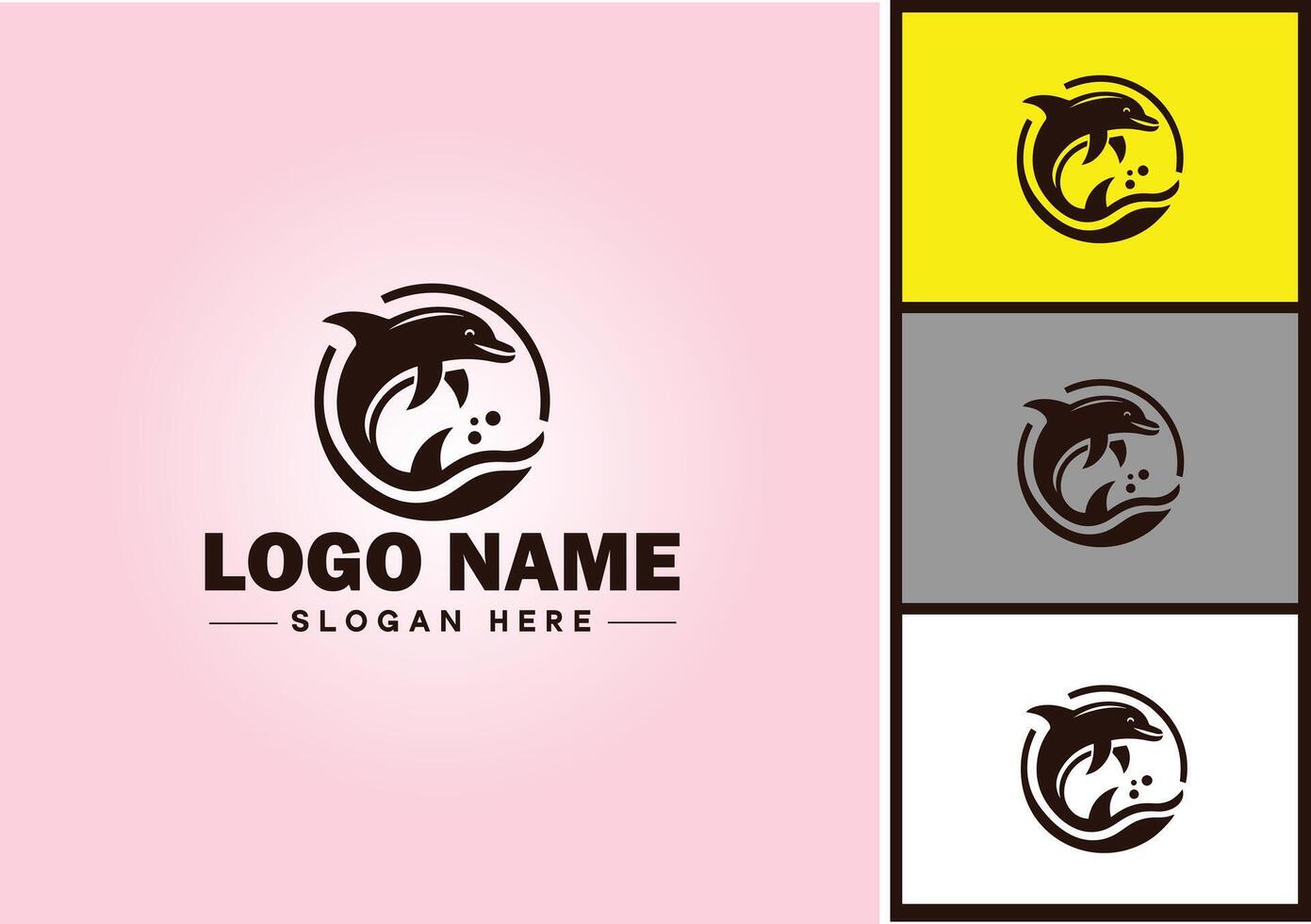 Whale icon logo vector art graphics for business brand icon Whale fish Ocean logo template