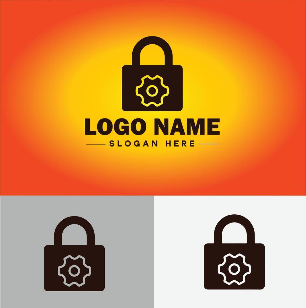 Lock icon logo safety security protection vector for business brand icon lock logo template