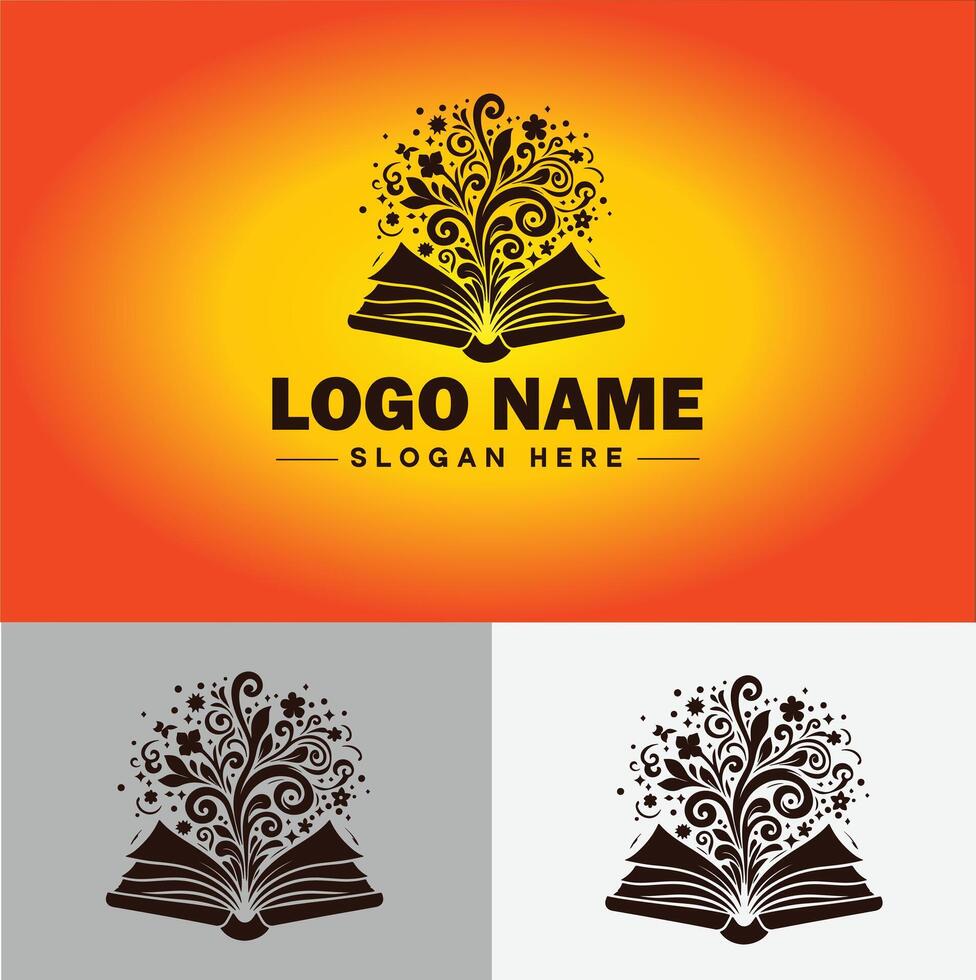 book logo icon vector for bookstore book company publisher encyclopedia library education logo template