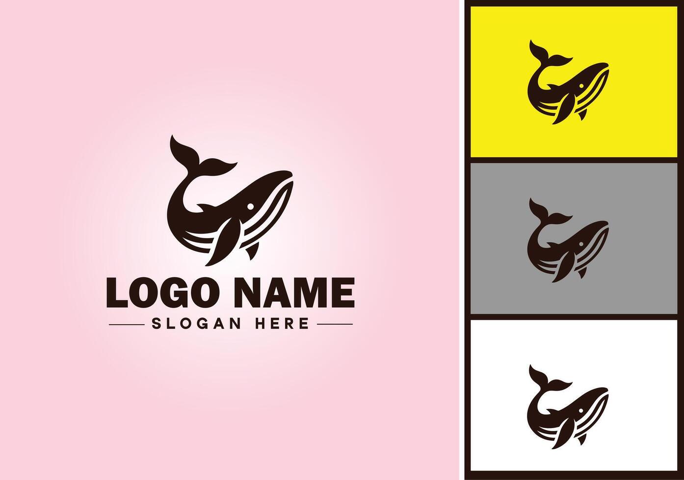 Whale icon logo vector art graphics for business brand icon Whale fish Ocean logo template