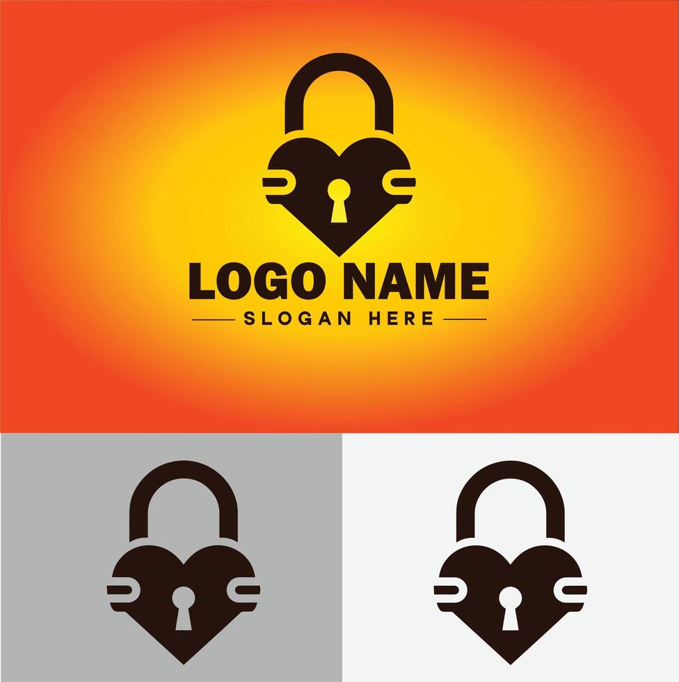 Lock icon logo safety security protection vector for business brand icon lock logo template