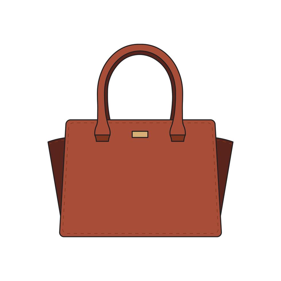 Kids drawing Cartoon Vector illustration cute handbag icon Isolated on White Background