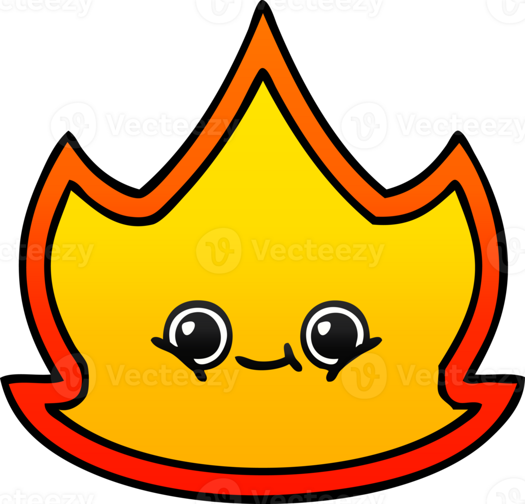 gradient shaded cartoon of a fire png