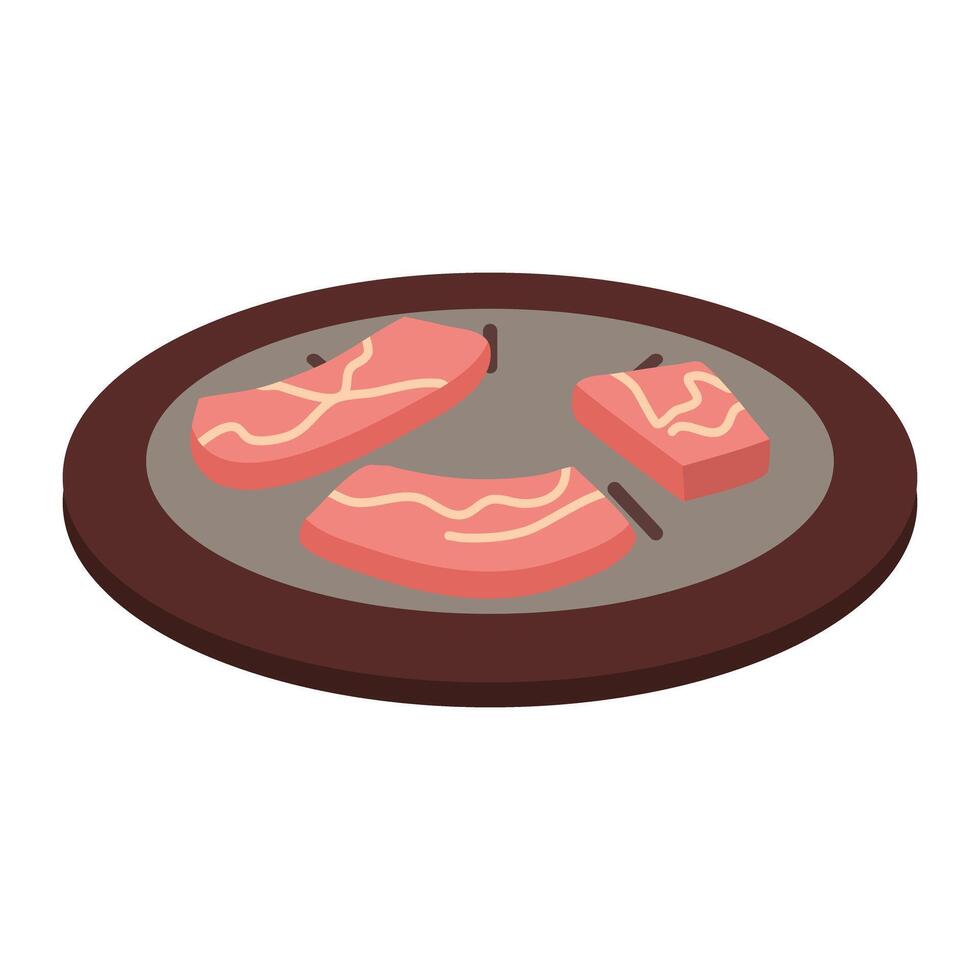 Korean Traditional Style Fresh Beef Belly BBQ vector