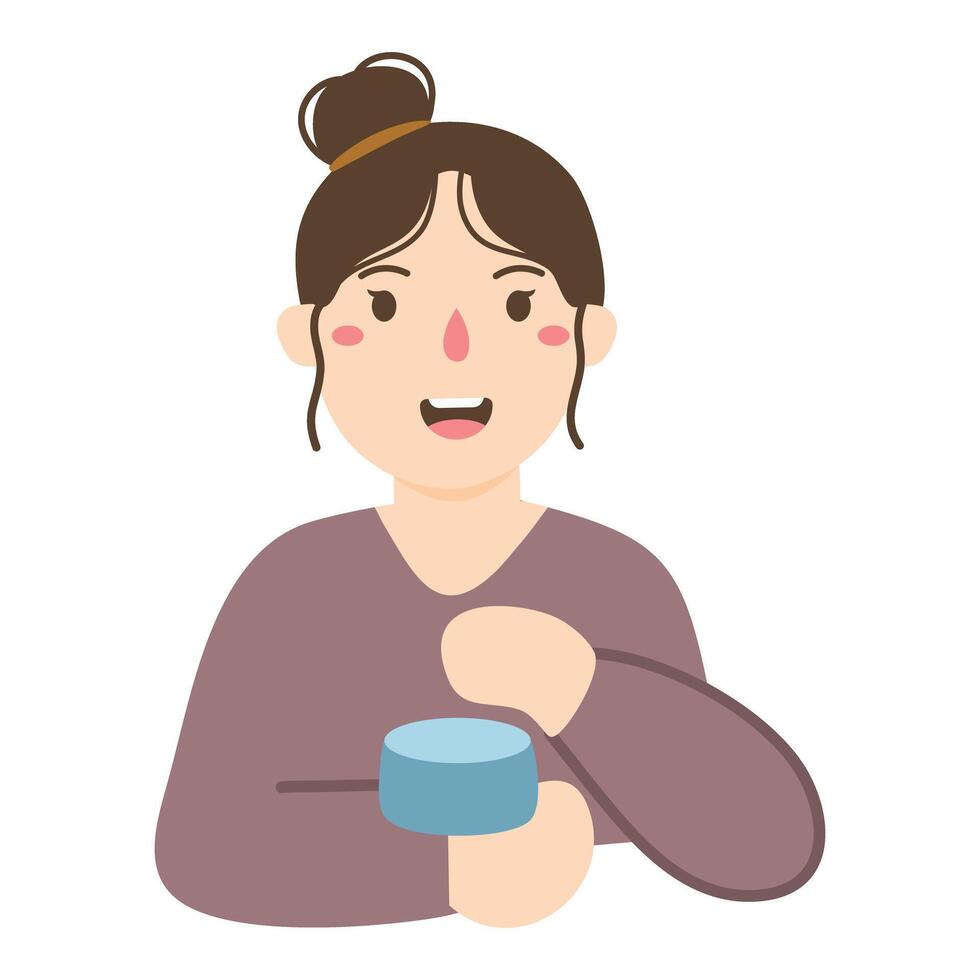 applying skincare facial scrub mask on his face vector