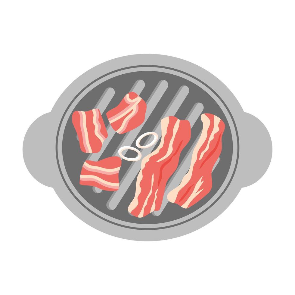 Eating Shabu Shabu and Sukiyaki in Hot Pot vector