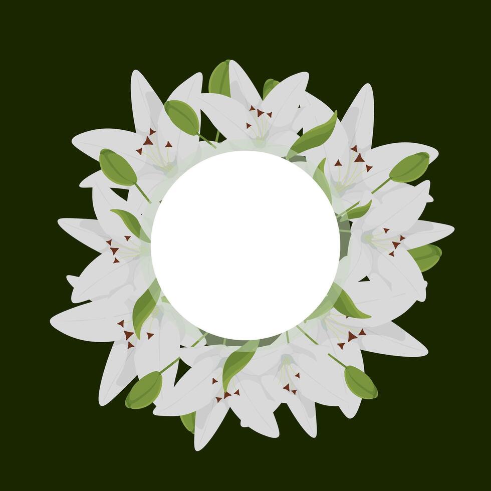 un vacío blanco marco con flores y hojas. primavera guirnalda. vector. primavera bandera vector