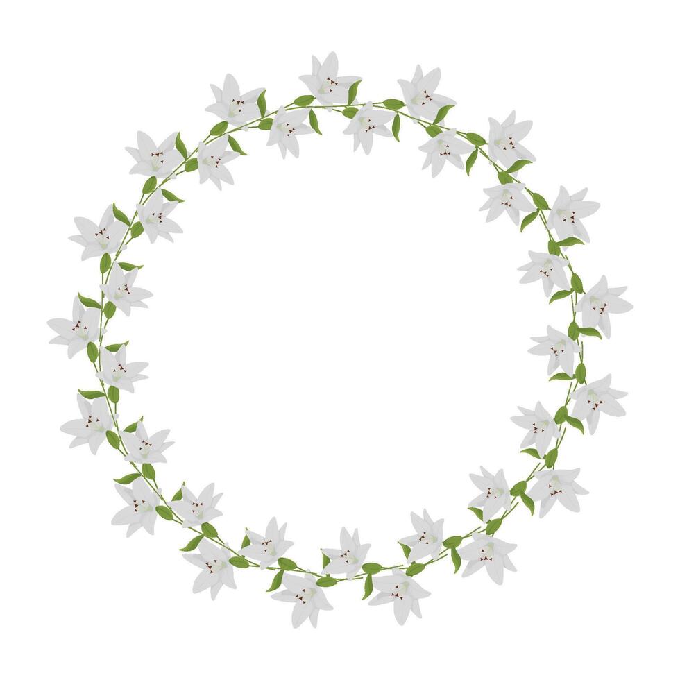 Flower frames. vector illustration. Wreath of lilies.