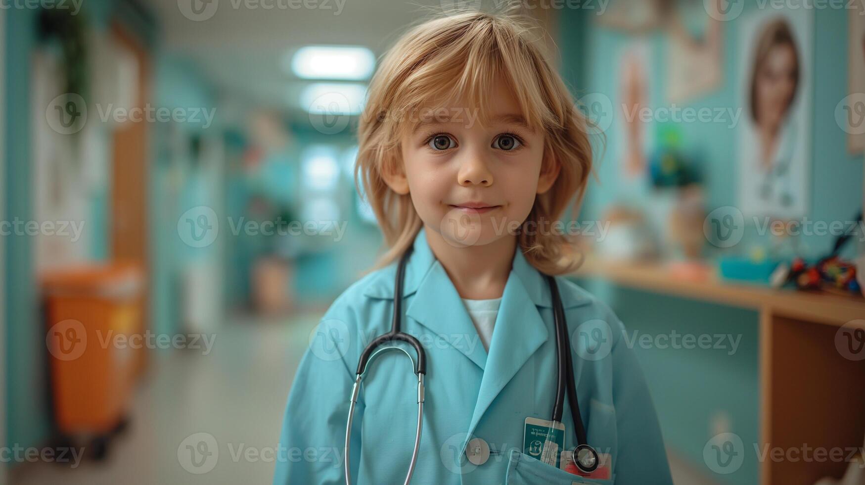 AI generated Child imagines healing in vibrant colors. photo