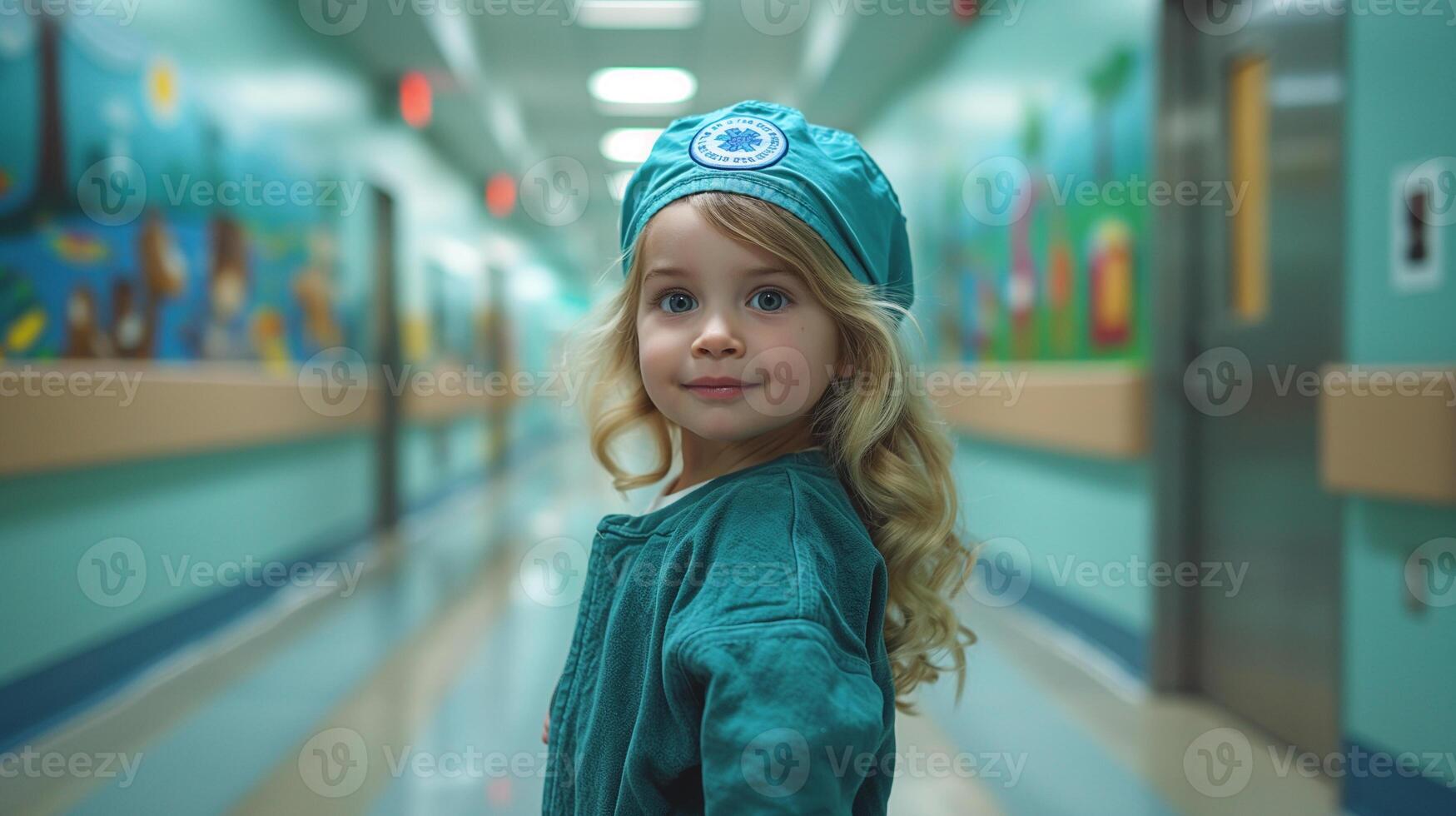 AI generated Child imagines healing in vibrant colors. photo