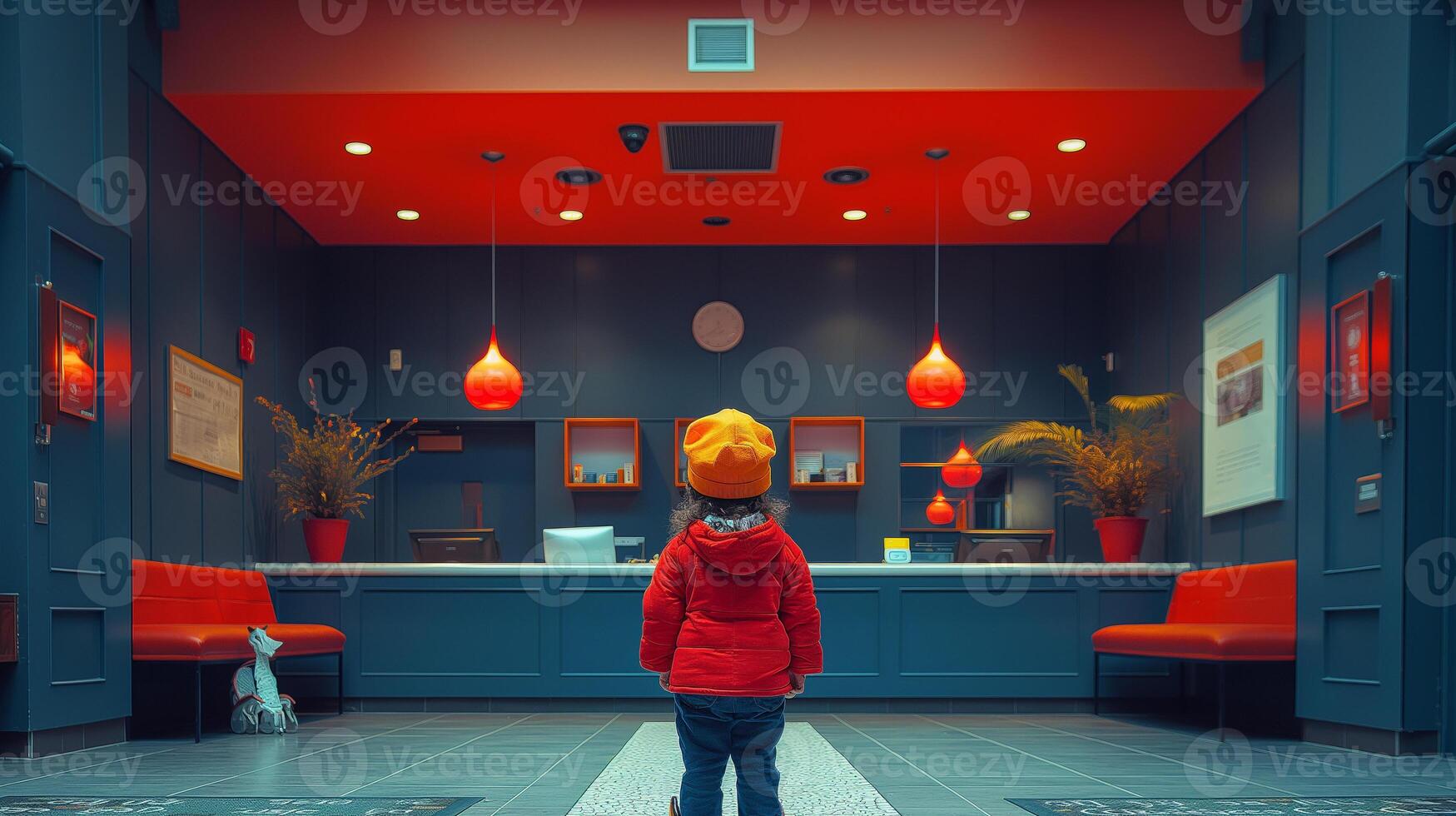 AI generated Child imagines healing in vibrant colors. photo