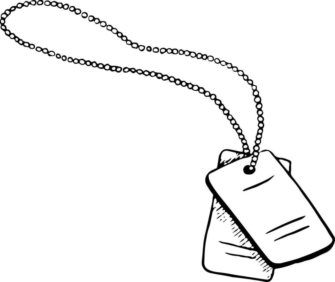 military dog tags drawing
