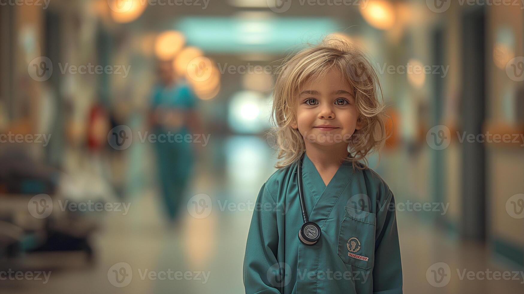 AI generated Child imagines healing in vibrant colors. photo