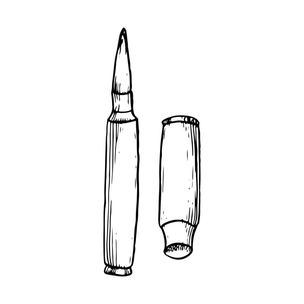 Vector bullet for rifles and collet graphic simple illustration for weapon, military designs
