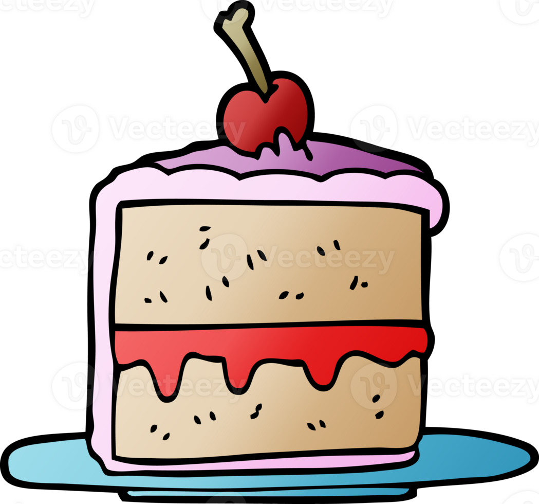 cartoon doodle cake slice png