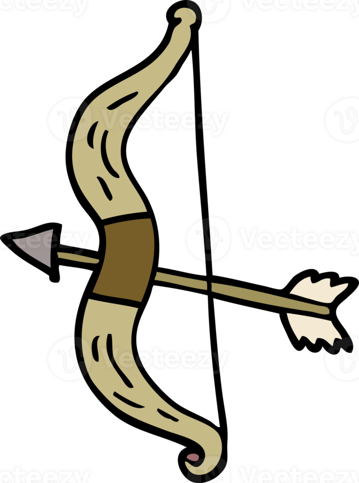 cartoon doodle bow and arrow png