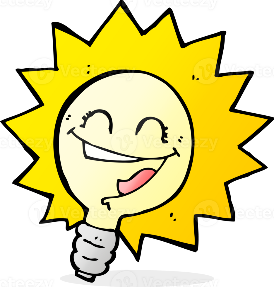 happy light bulb cartoon png