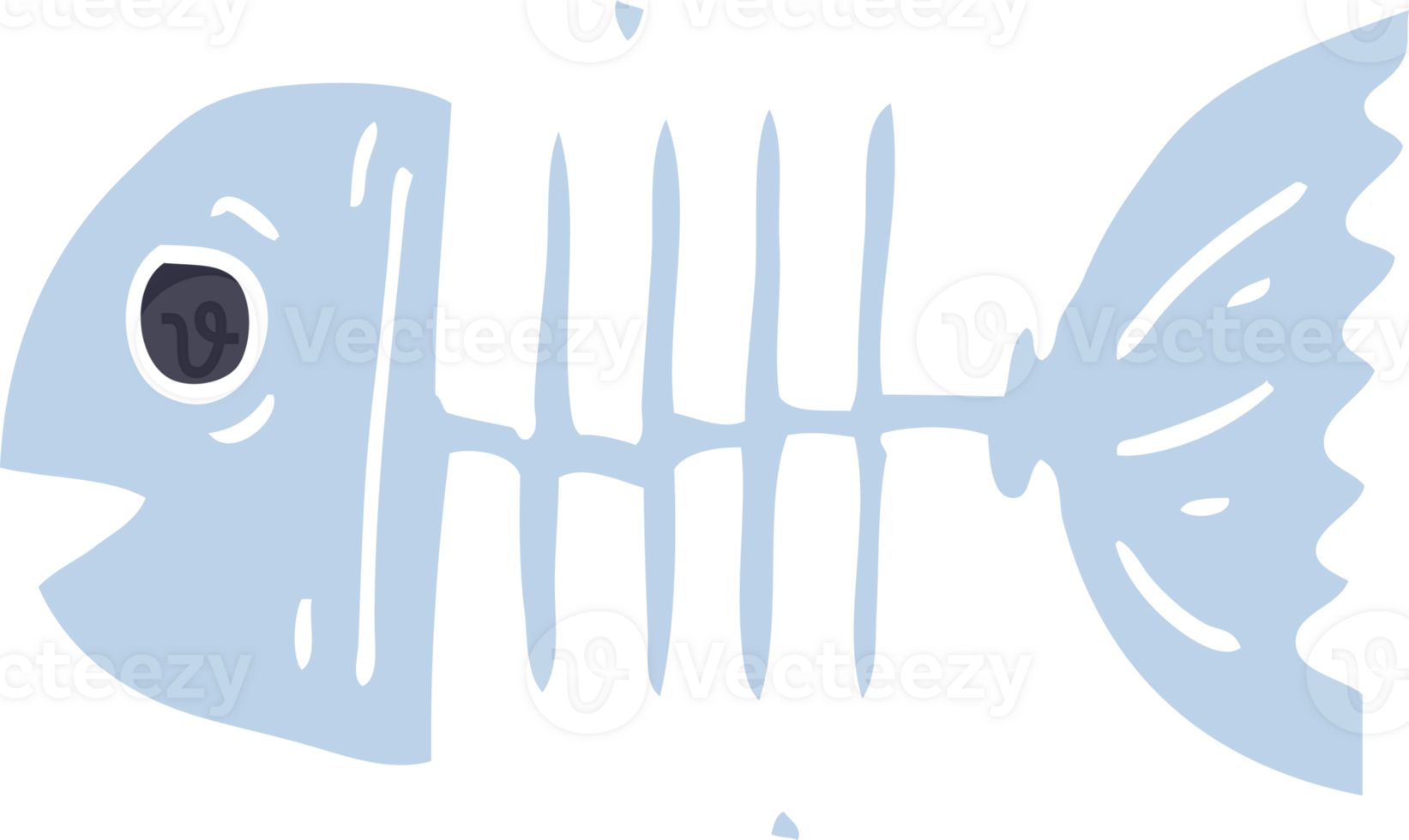 cartoon doodle fish bones png