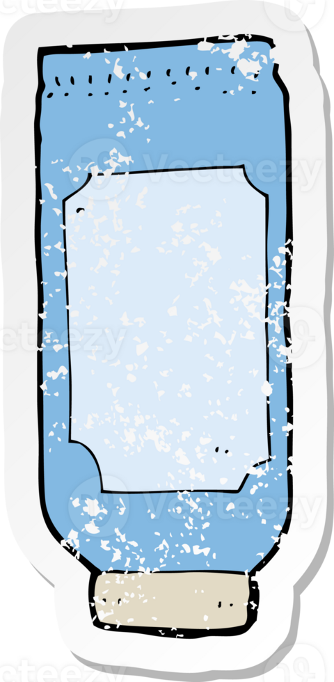retro distressed sticker of a cartoon lotion png