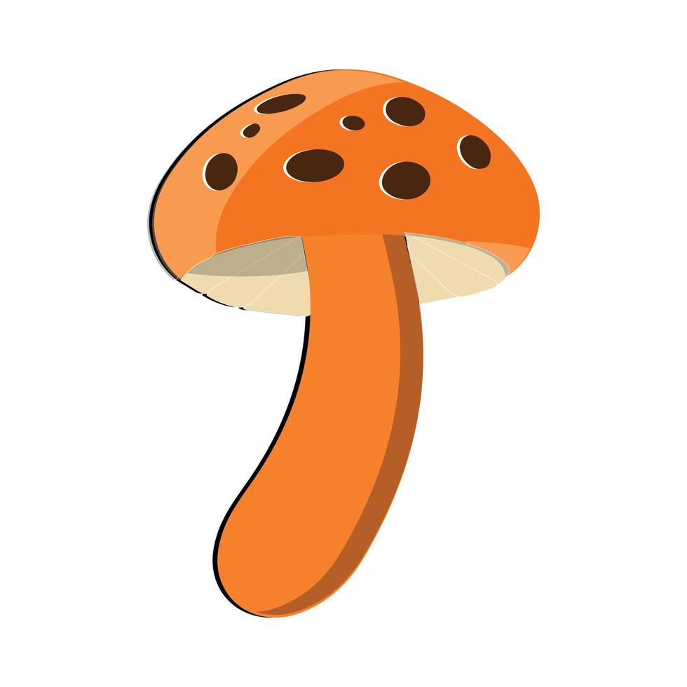 Mushroom flat design cartoon different mushrooms vector illustration, wild mushroom symbol signs, Amanita poisonous. Eps 10