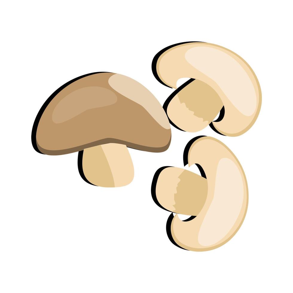 Mushroom flat design cartoon different mushrooms vector illustration, wild mushroom symbol signs, Amanita poisonous. Eps 10