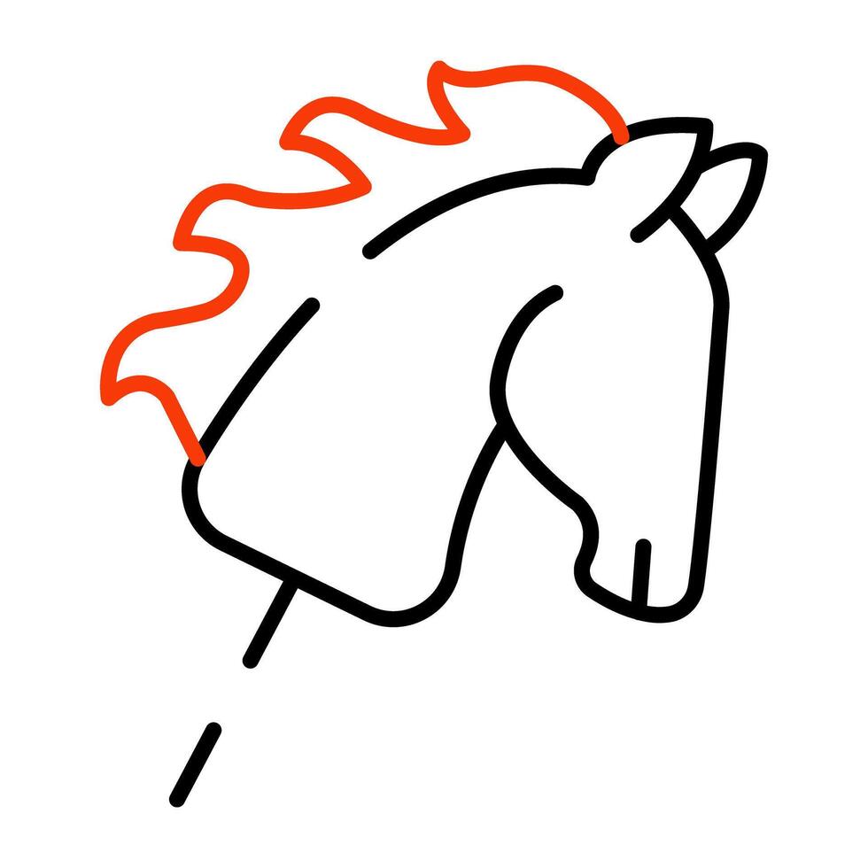 Creative design icon of stick horse vector