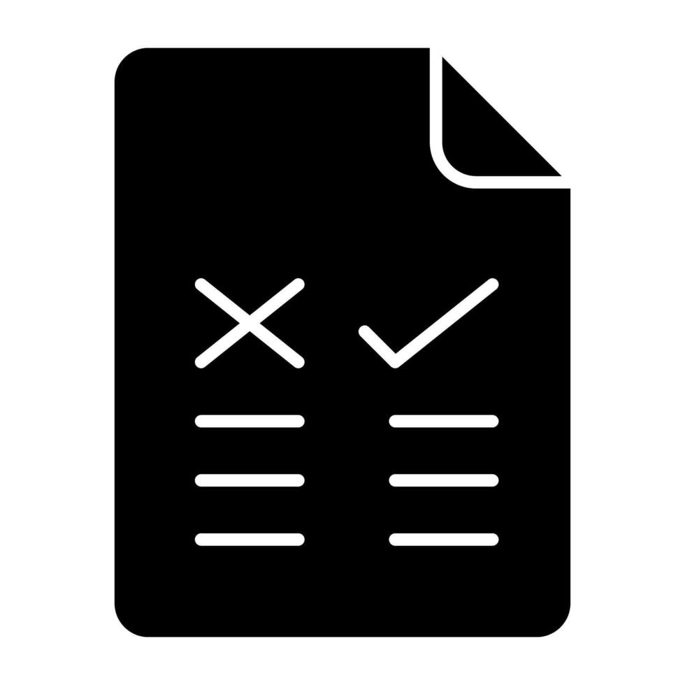 Tick and cross mark, survey icon vector