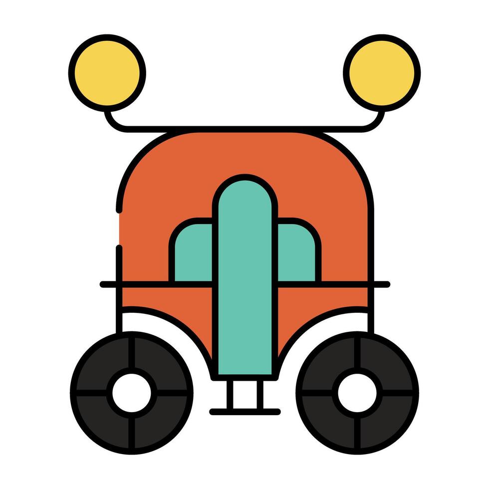 A royal transport icon, flat design of buggy vector