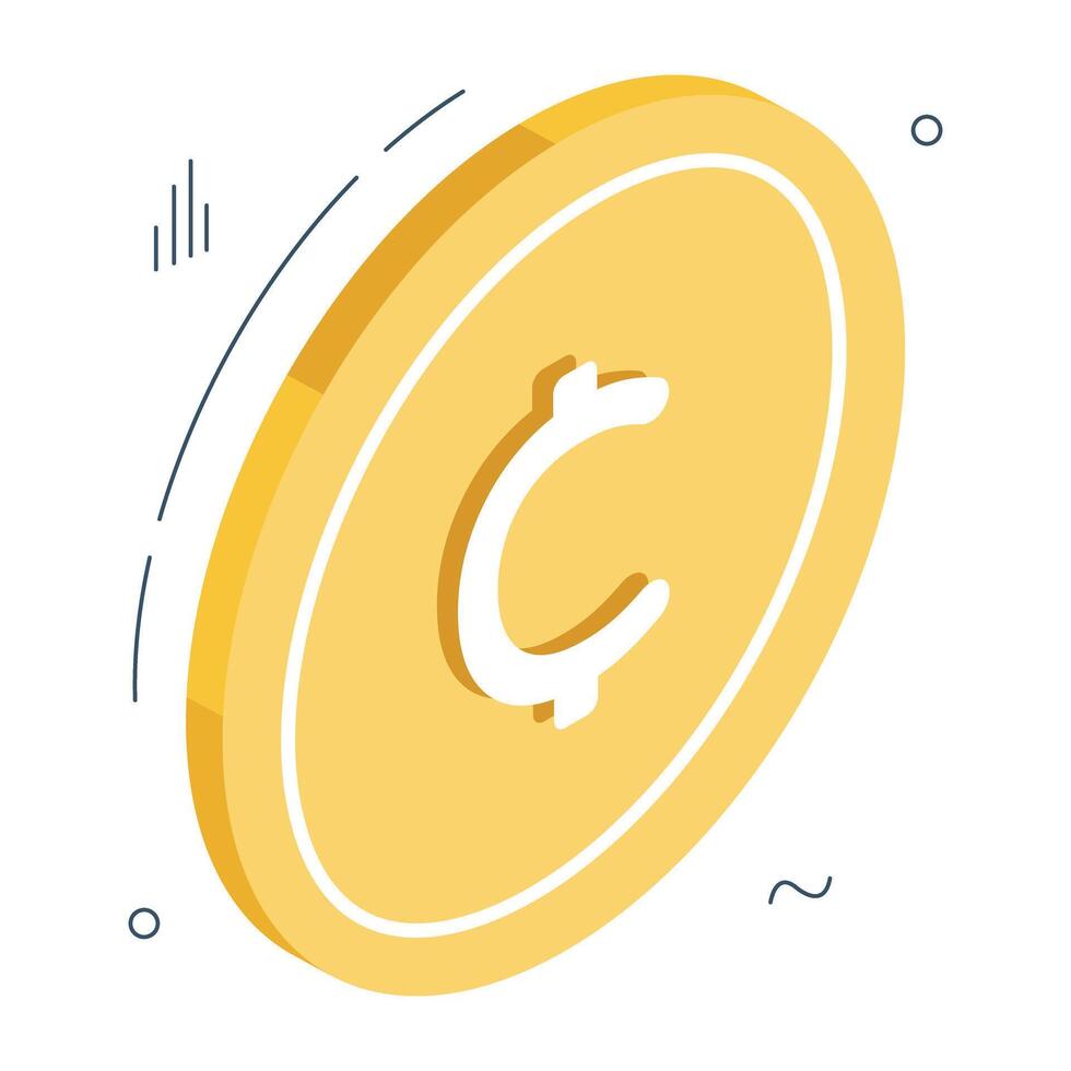 An icon design of cent coin vector