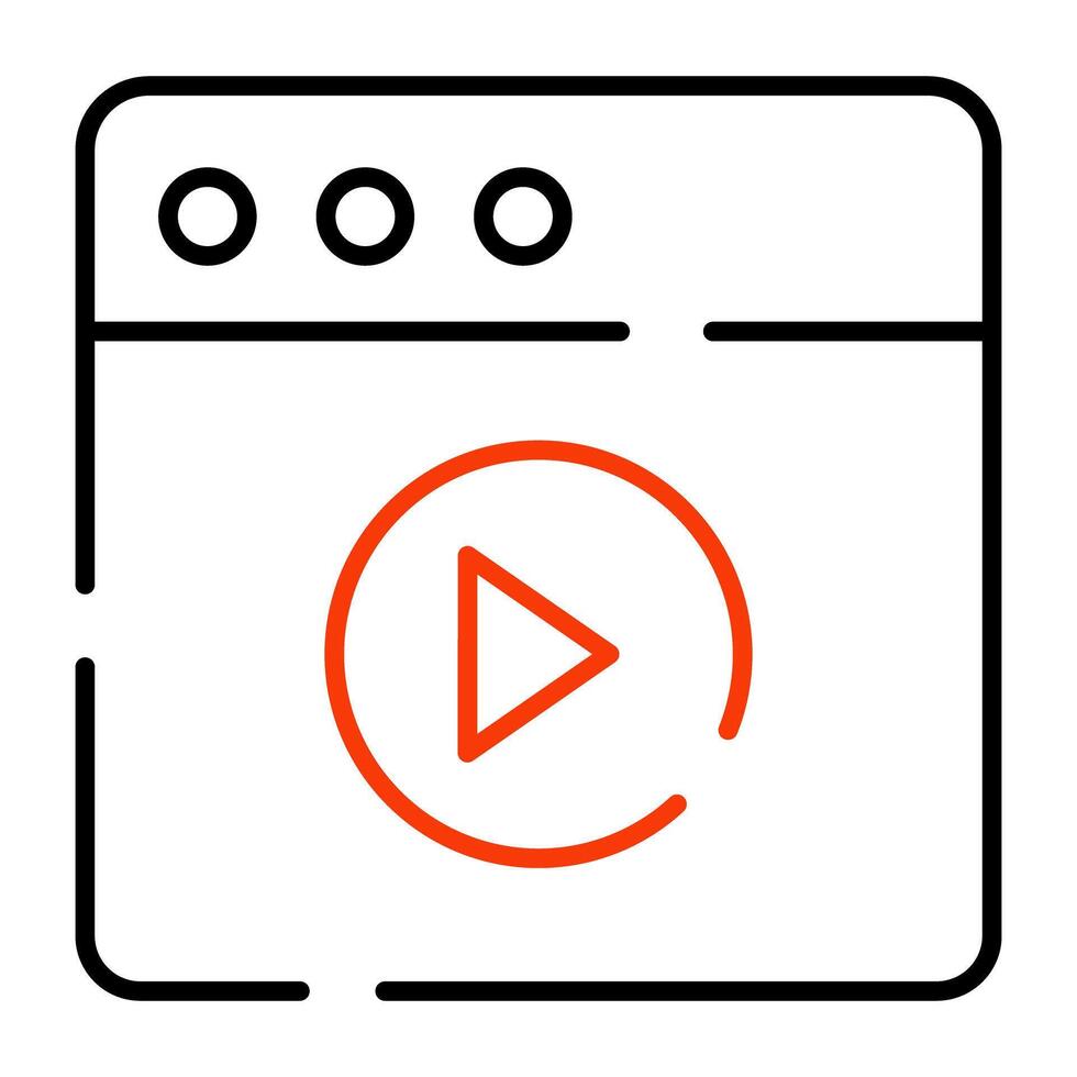 web vídeo icono en plano diseño vector