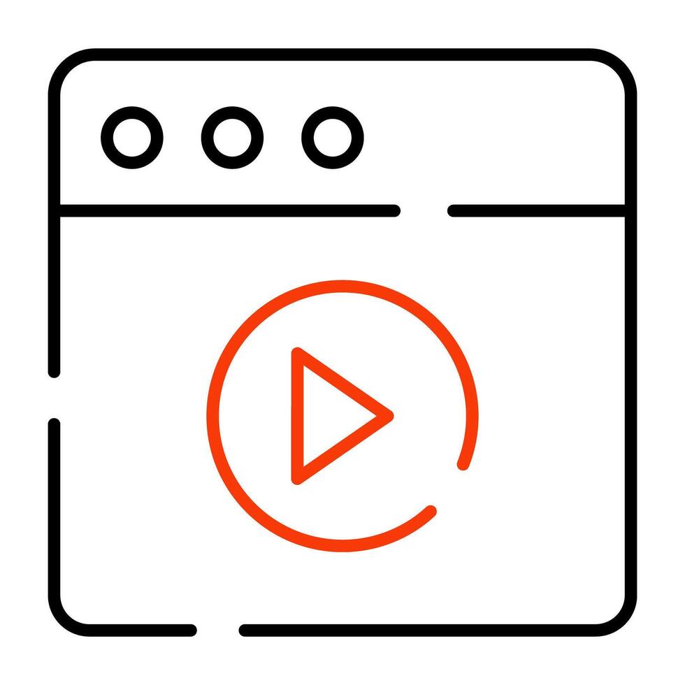 Web video icon in flat design vector