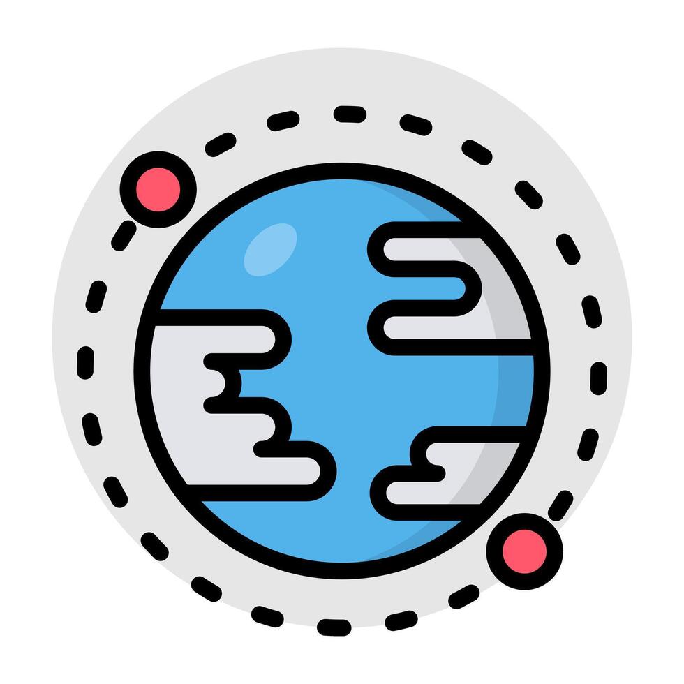 A flat design, icon of earth orbit vector