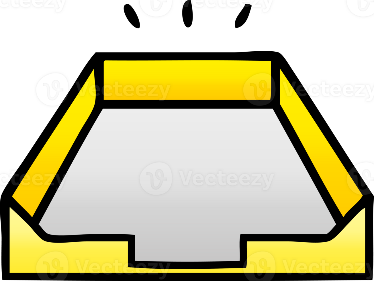 gradient shaded cartoon of a empty tray png