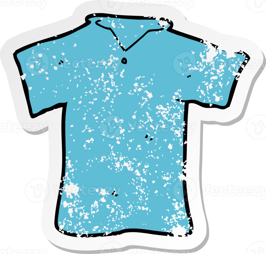 retro distressed sticker of a cartoon t shirt png