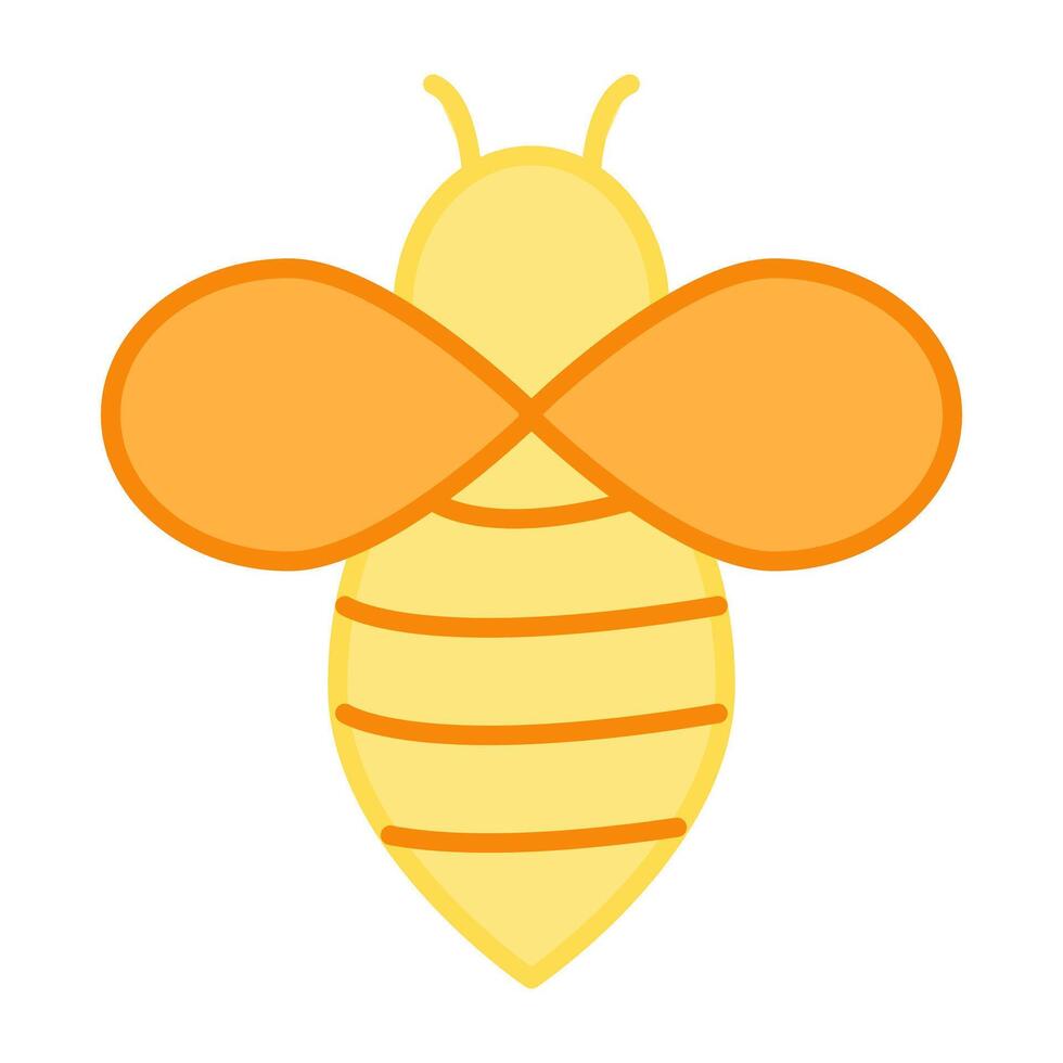 A flat design icon of honey bee vector