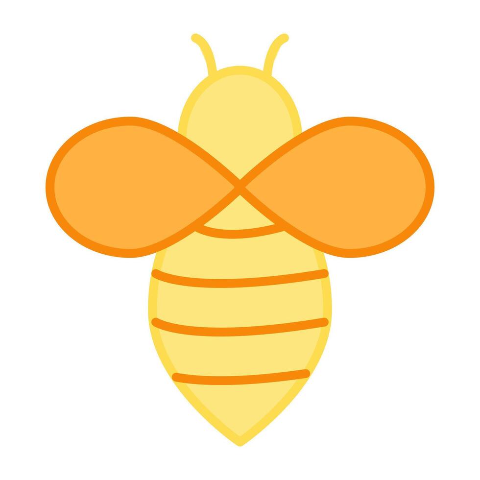 A flat design icon of honey bee vector