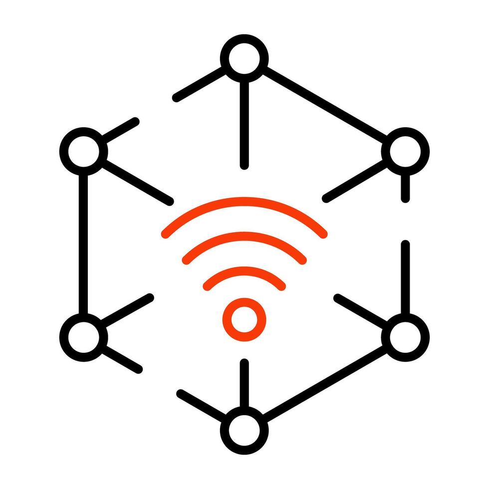 An editable design icon of WiFi network vector