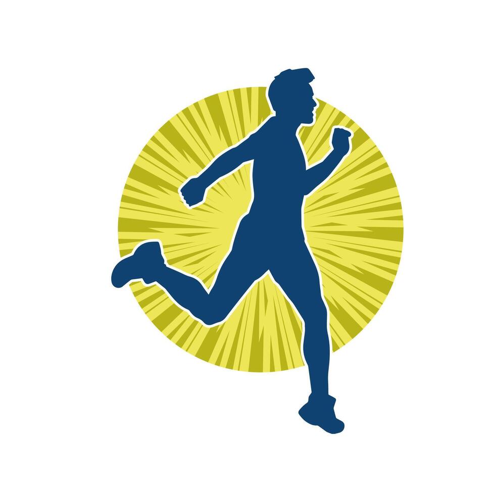 silueta de un deportivo hombre en corriendo pose. silueta de un masculino correr pose. vector