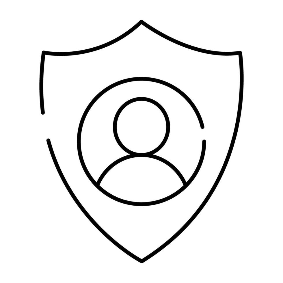 Avatar inside shield denoting concept of user security vector