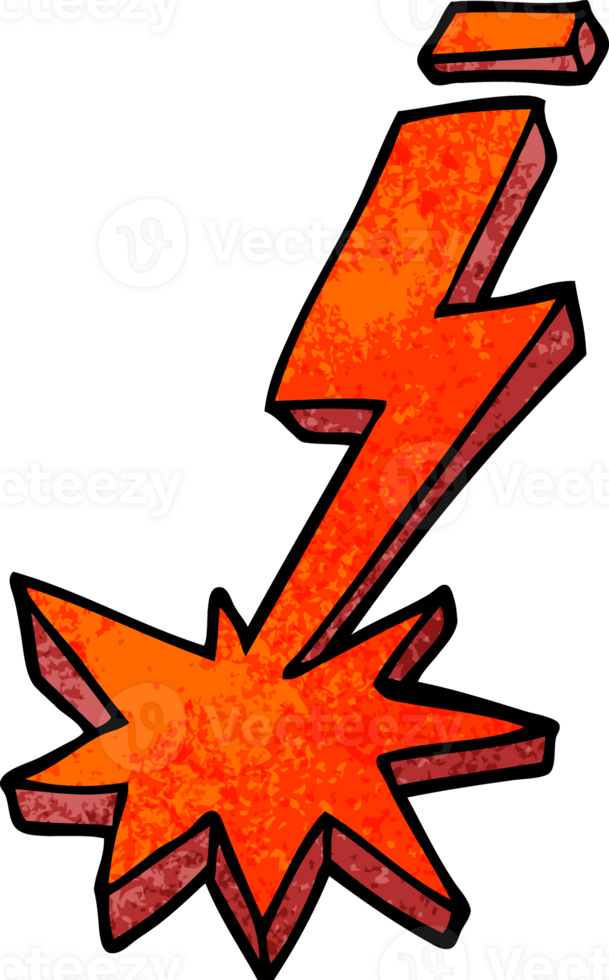 cartoon doodle thunder bolt png