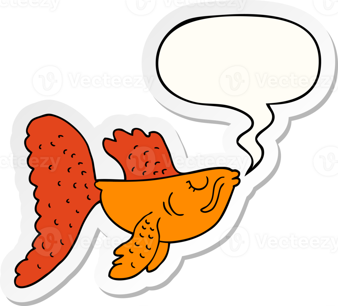 tecknad serie kinesisk stridande fisk med Tal bubbla klistermärke png