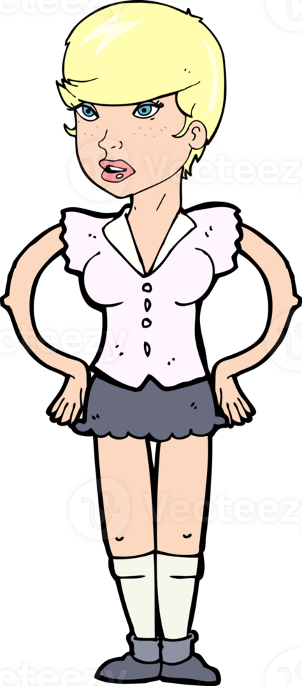 cartoon woman with hands on hips png