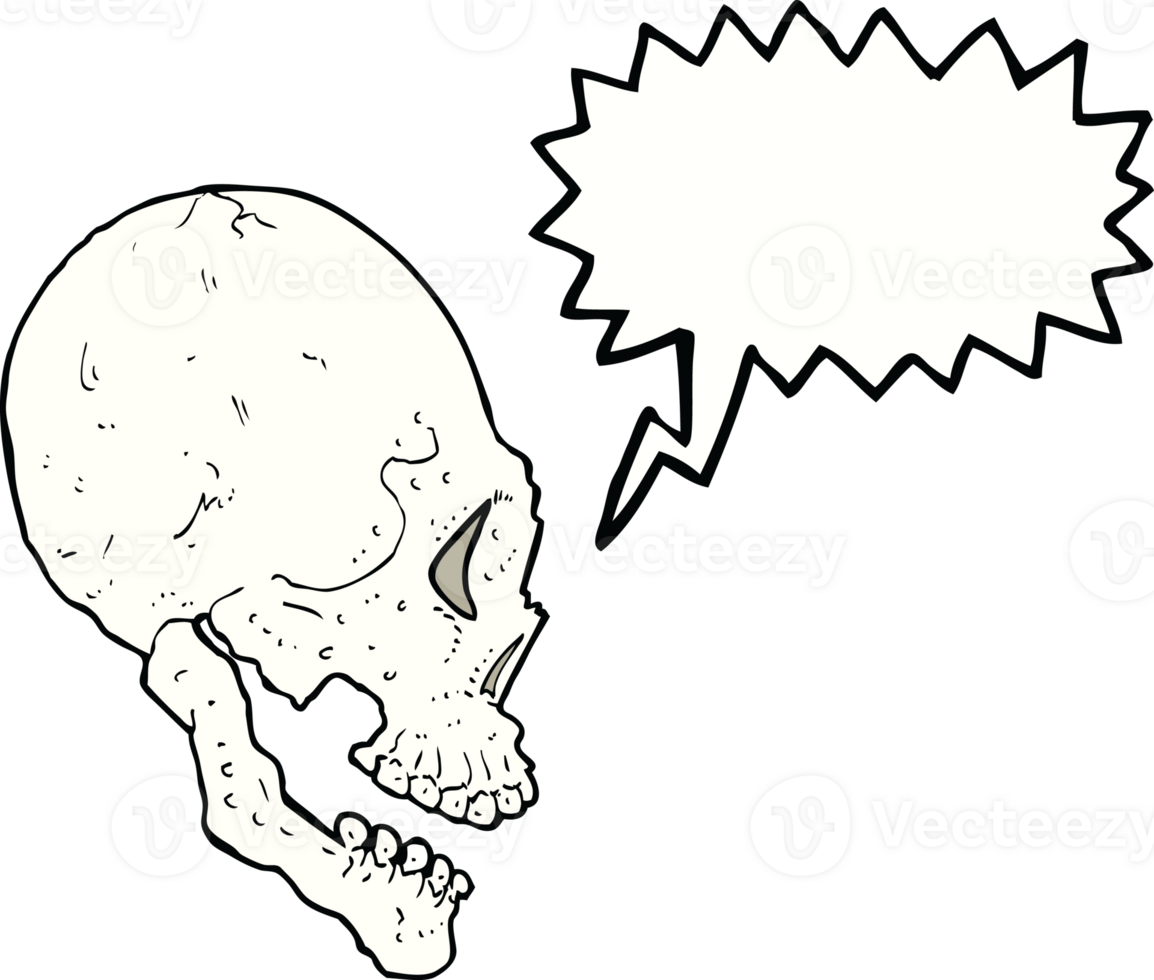 skull illustration with speech bubble png
