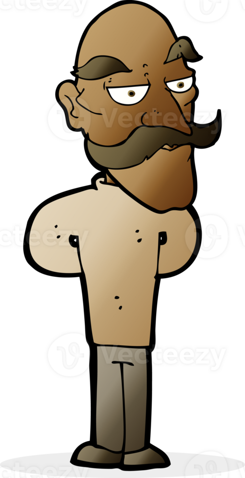 cartoon old man with mustache png