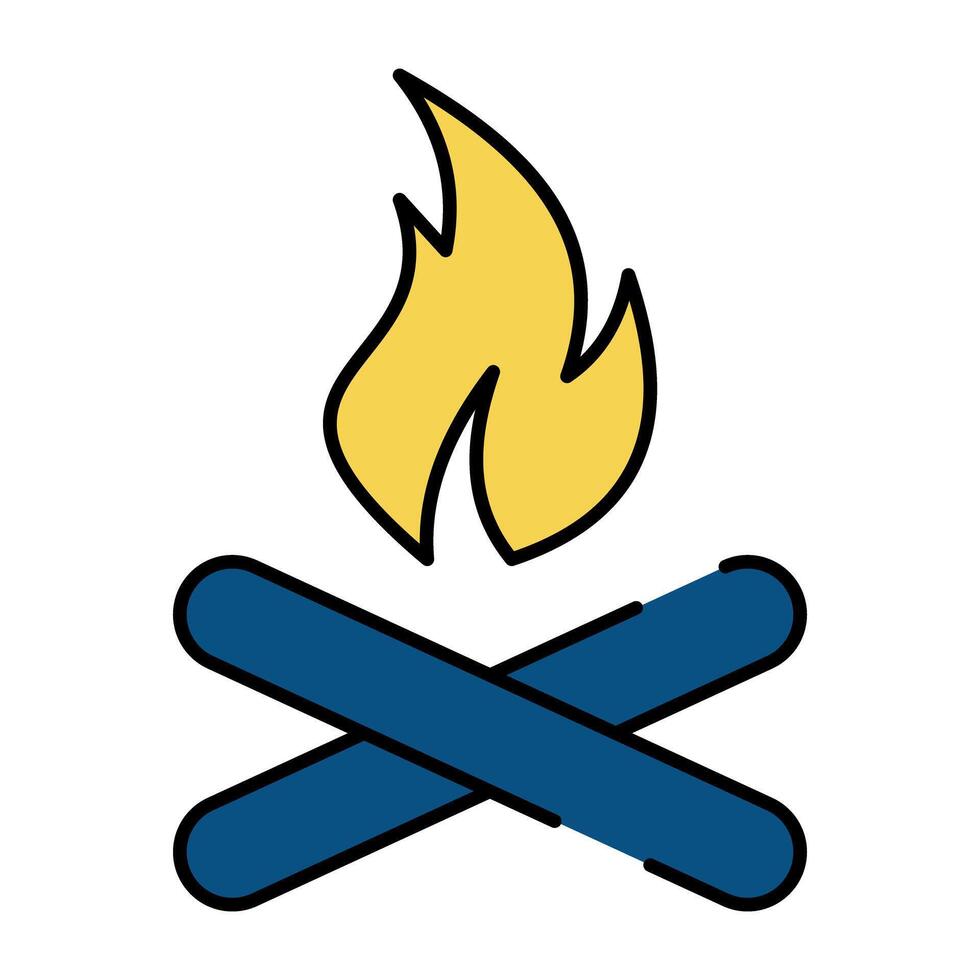 An icon design of campfire vector