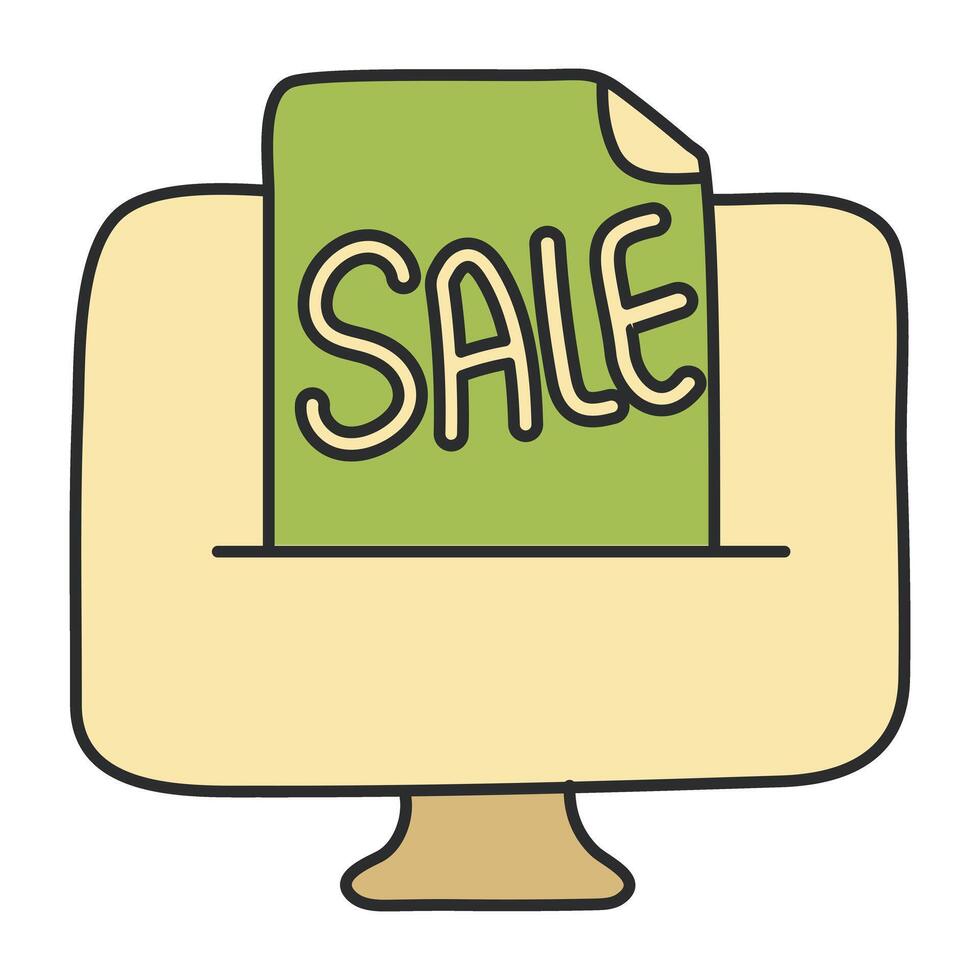 A flat icon design of online sale vector