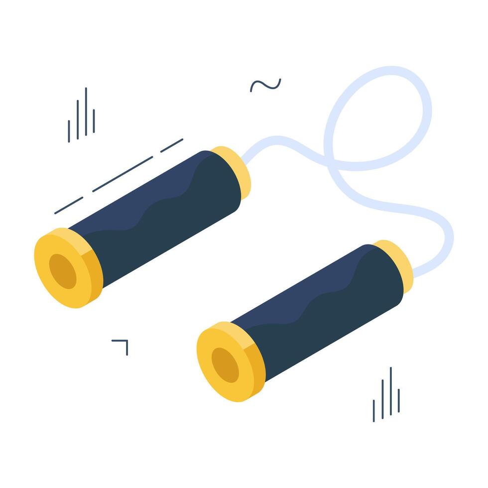 An isometric design icon of skipping rope vector