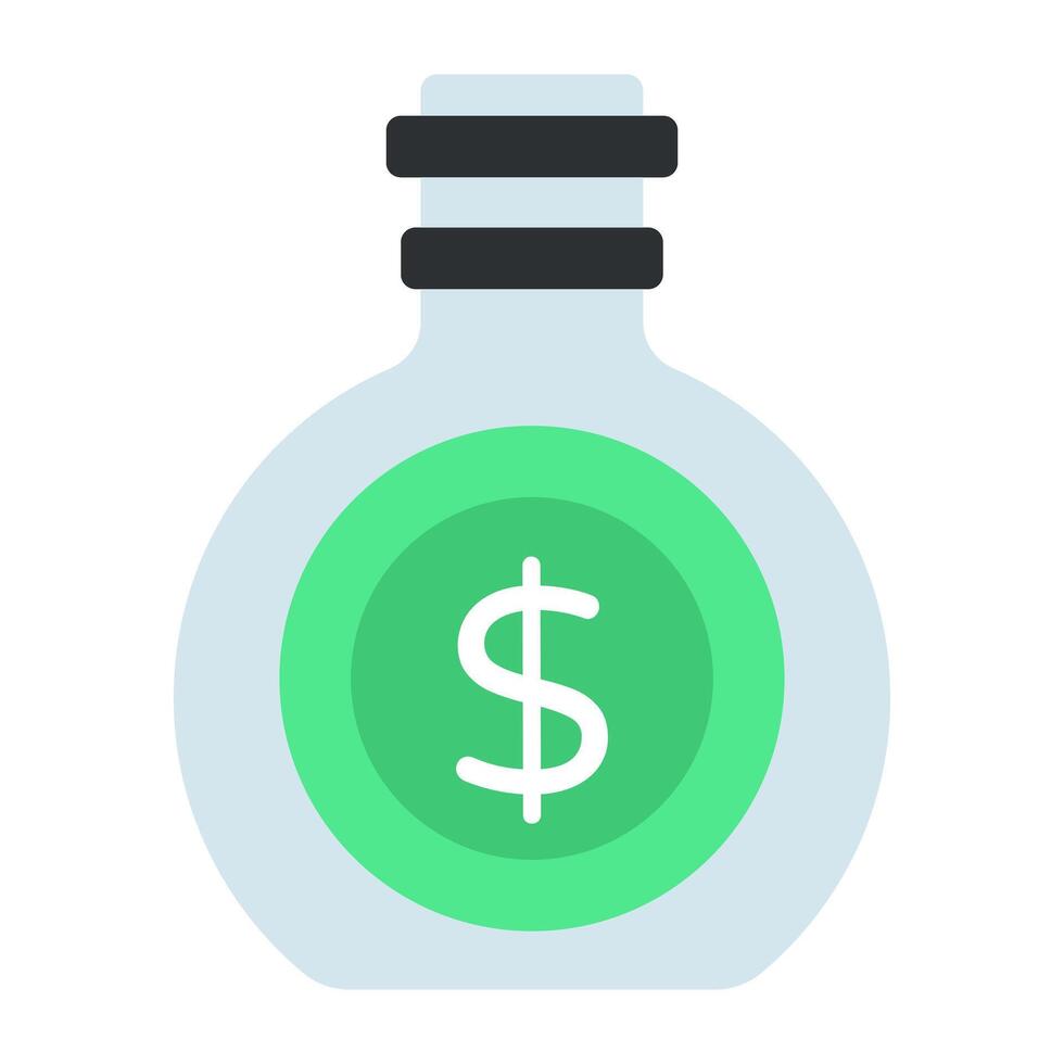 Editable flat design of money jar vector