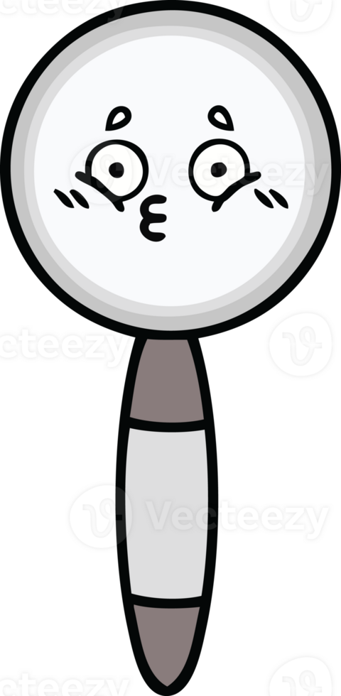 cute cartoon of a magnifying glass png