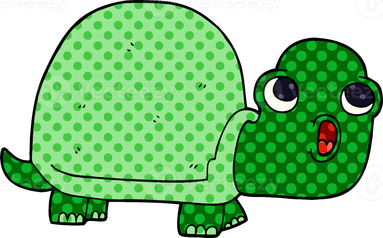 cartoon doodle shocked turtle png